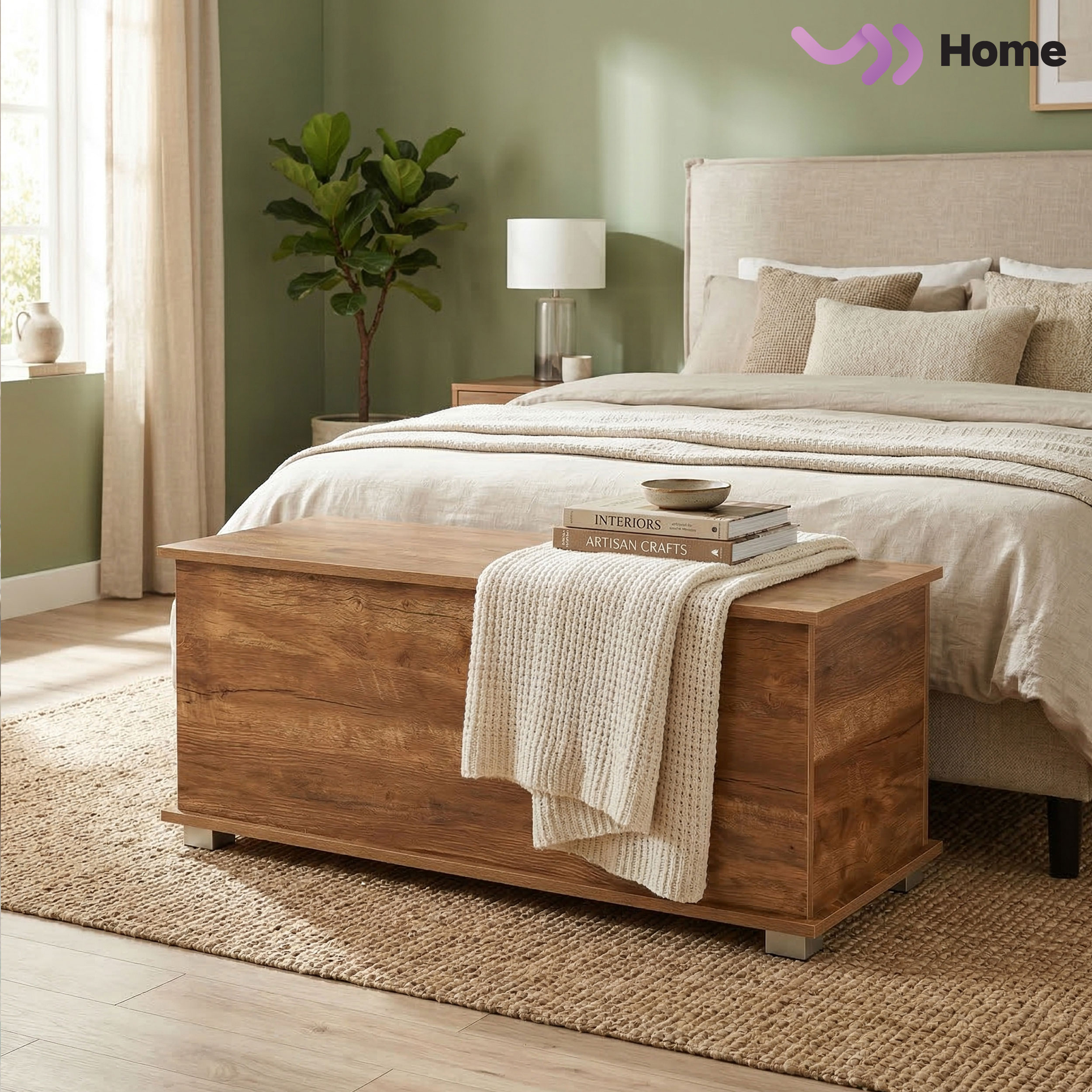 VDD Home - Speelgoedkist - 100 x 40 x 40 cm - Vintage bruin - alternatieve afbeelding