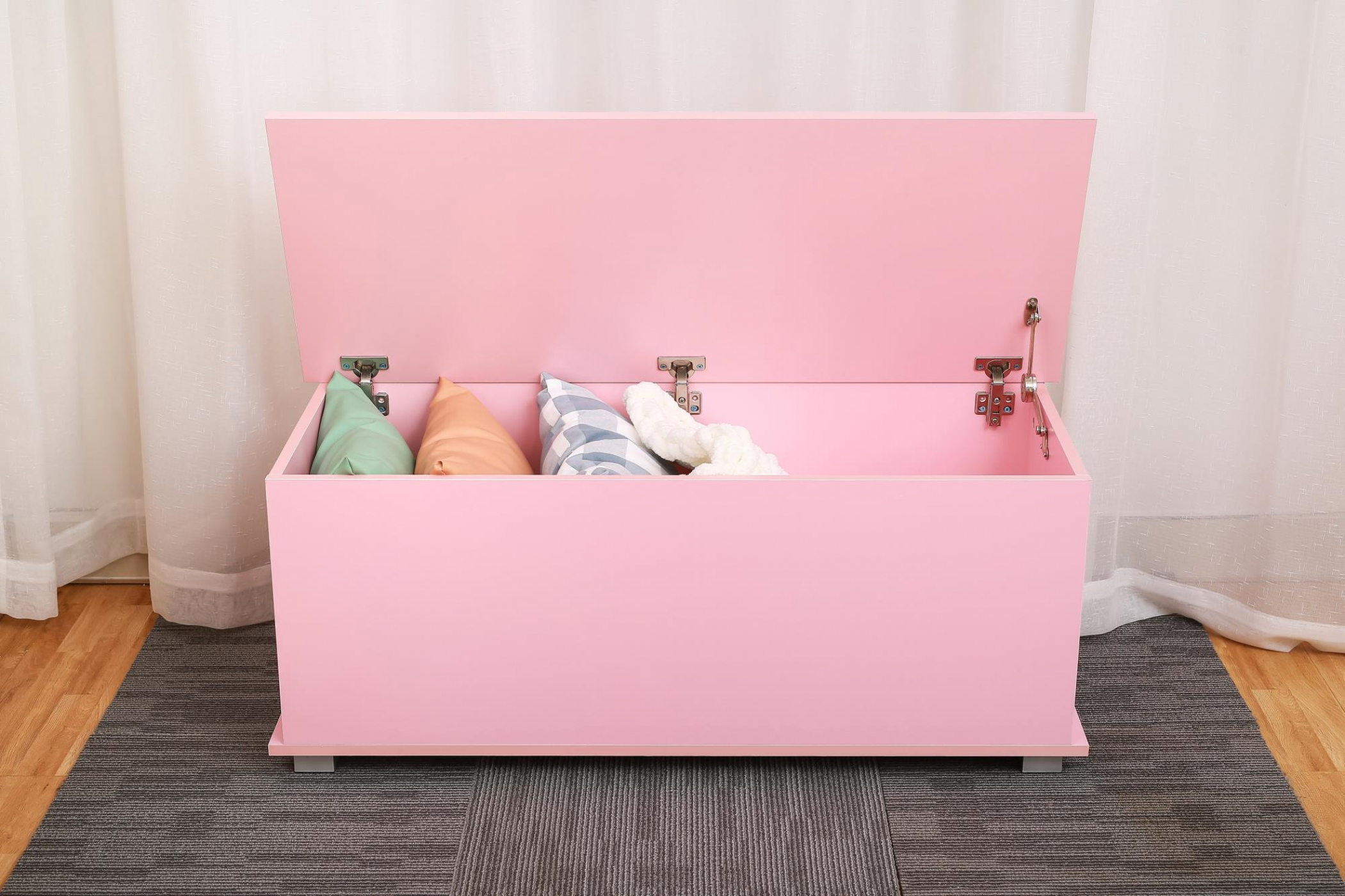 VDD - Opbergkist - speelgoedkist - dekenkist - 100 cm breed - roze - alternatieve afbeelding