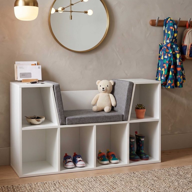 VDD Home Schoenenkast met Zitkussen - Opbergkast met 6 Vakken - Wit - alternatieve afbeelding