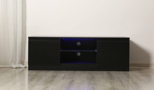 TV meubel dressoir - TV kast - 120 cm breed - zwart - Meubel Plein