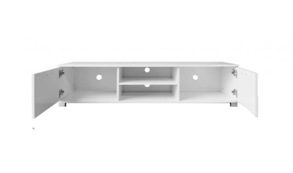 TV meubel - dressoir - led verlichting - 140 cm breed - wit - Meubel Plein
