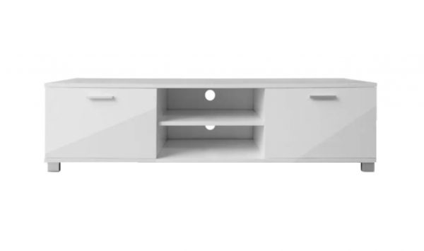 TV meubel - dressoir - led verlichting - 140 cm breed - wit - Meubel Plein