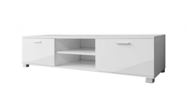 TV meubel - dressoir - led verlichting - 140 cm breed - wit - Meubel Plein