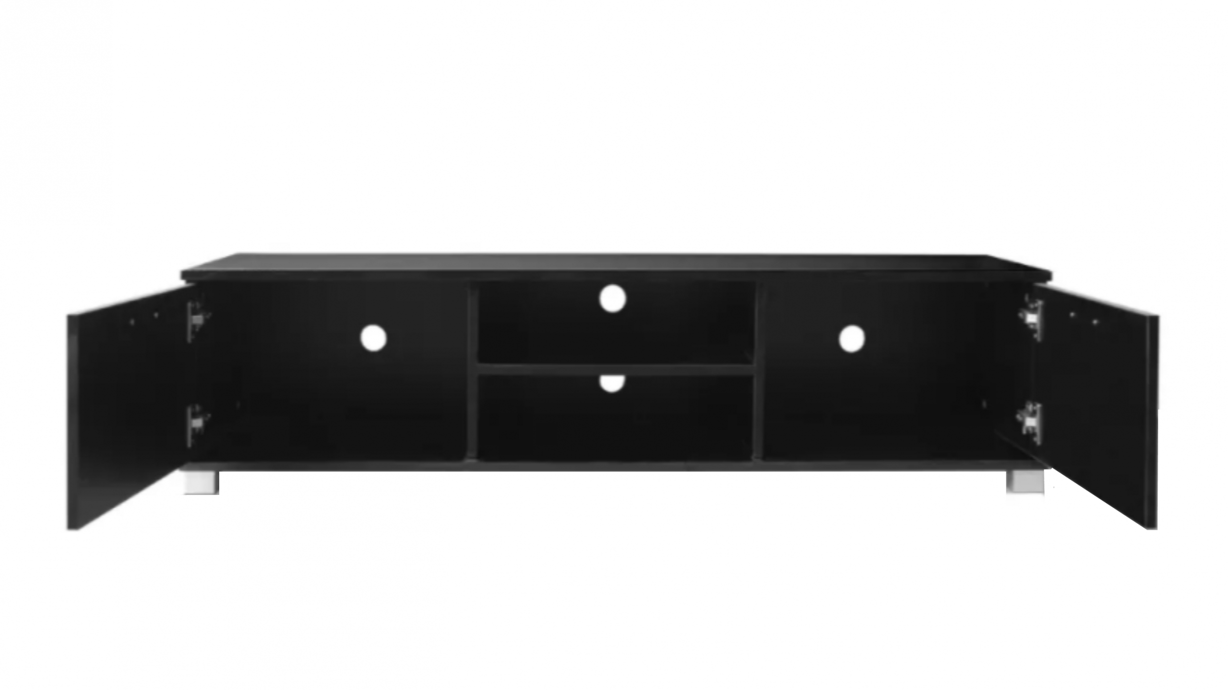 TV meubel - dressoir - led verlichting - 140 cm breed - zwart - alternatieve afbeelding