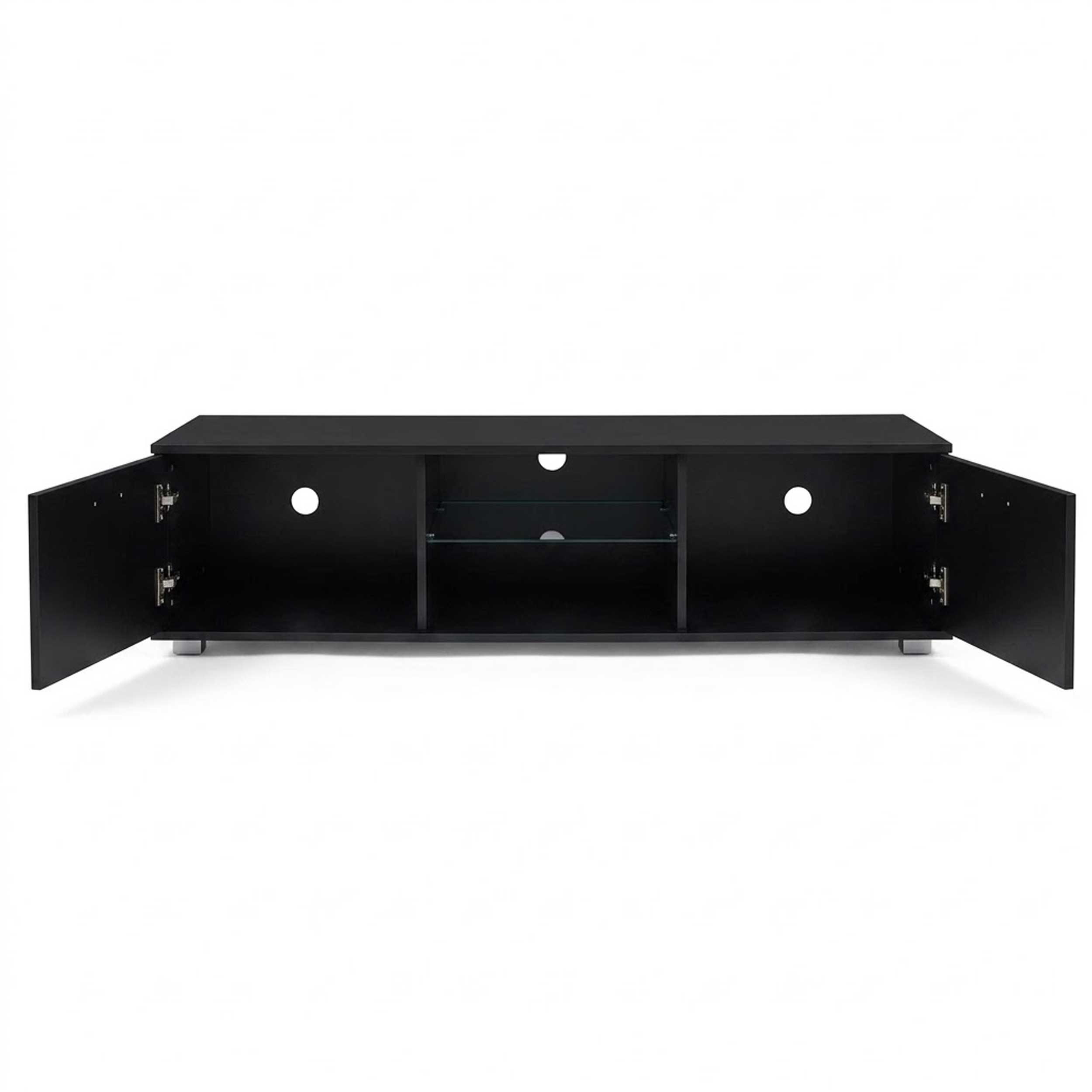 VDD TV Meubel met LED Verlichting - TV Dressoir - 140 cm breed - Zwart - Meubel-Plein VDD TV Meubel met LED Verlichting - TV Dressoir - 140 cm breed - Zwart - Meubel-Plein