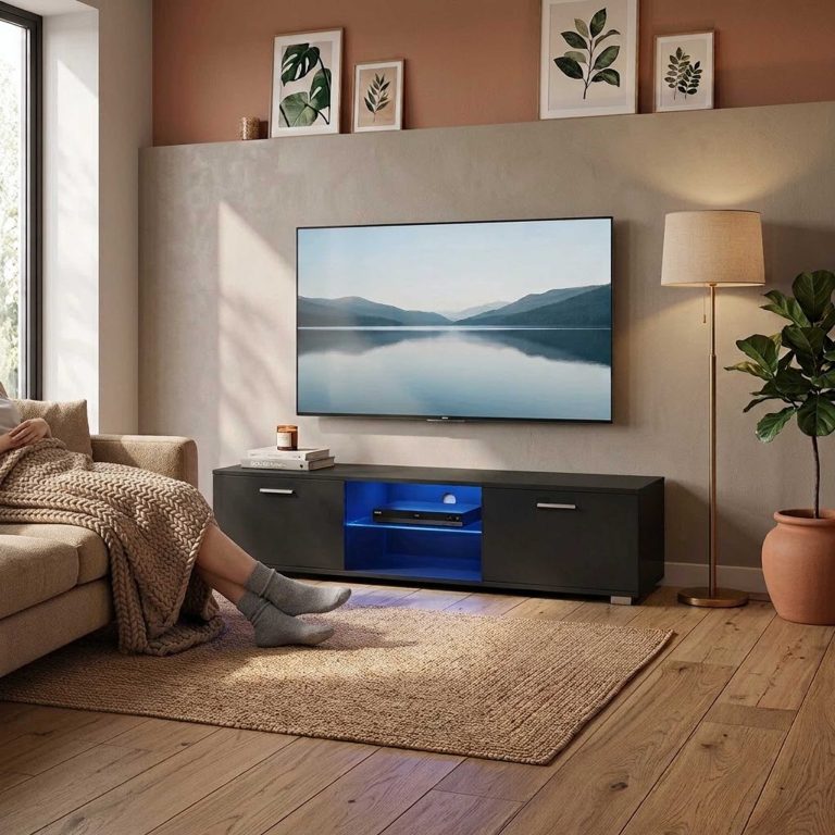 VDD TV Meubel met LED Verlichting - TV Dressoir - 140 cm breed - Zwart - alternatieve afbeelding