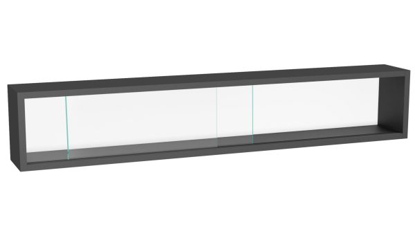 Vitrinekastje staande hangende wandvitrine - schuifdeuren - 95 x 18 x 12 cm - Meubel Plein