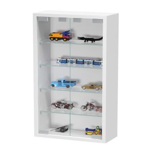 VDD Vitrinekast - Wandvitrine - Staande Hangende Showcase - Houten Glazen Vitrinekast - Wit - 40x60x12 cm