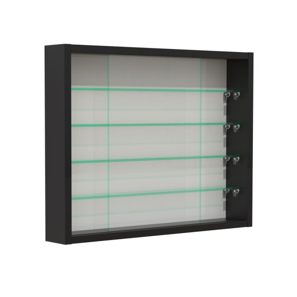 Vitrinekast staande hangende wandvitrine - glasplanken 4.5 cm diep - schuifdeuren - Meubel Plein