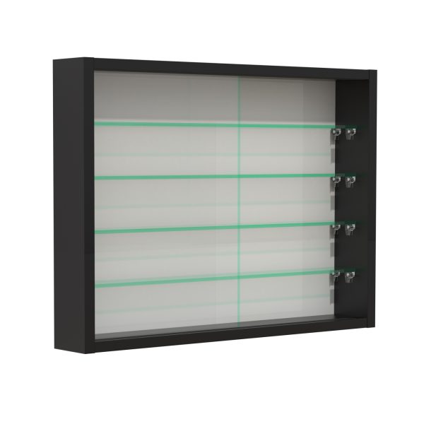 Vitrinekast staande hangende wandvitrine - glasplanken 4.5 cm diep - schuifdeuren - Meubel Plein