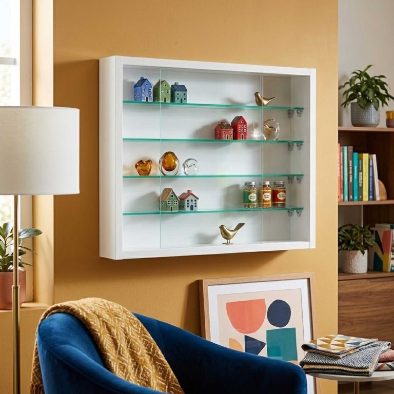 VDD Vitrinekast - Glazen Schuifdeuren - 50 x 40 x 7 cm - Wit - alternatieve afbeelding