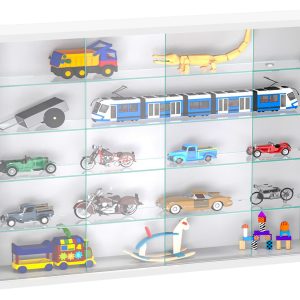 Vitrinekast staande hangende wandvitrine - schuifdeuren - 75 x 55 x 12 cm