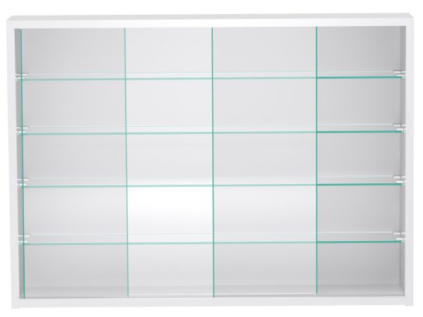 Vitrinekast staande hangende wandvitrine - schuifdeuren - 75 x 55 x 12 cm - Meubel Plein