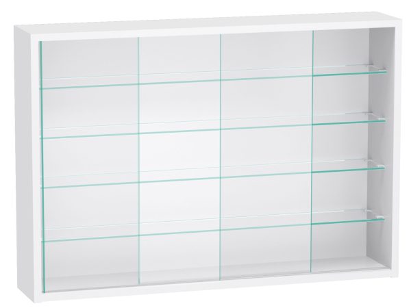 Vitrinekast staande hangende wandvitrine - schuifdeuren - 75 x 55 x 12 cm - Meubel Plein