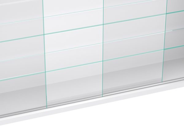 Vitrinekast staande hangende wandvitrine - schuifdeuren - 75 x 55 x 12 cm - Meubel Plein