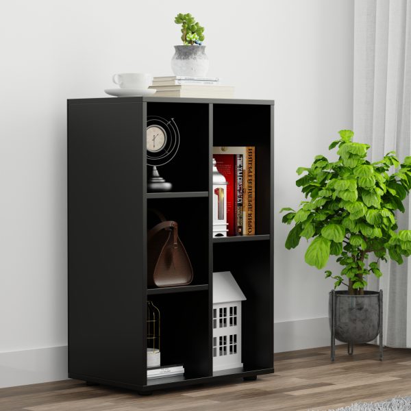 VDD - Kast - wandkast - zwart - 5 vakken - Meubel Plein