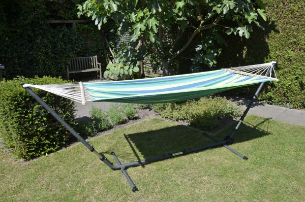 VDD - hangmat - 220 x 160 - multicolour groen - geschikt voor 2 personen - Meubel Plein