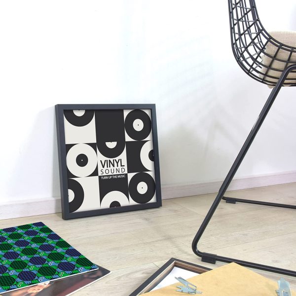 Vinyl lp platen wissellijst - frame lijst voor inlijsten LP vinyl elpee platen - hout - Meubel Plein