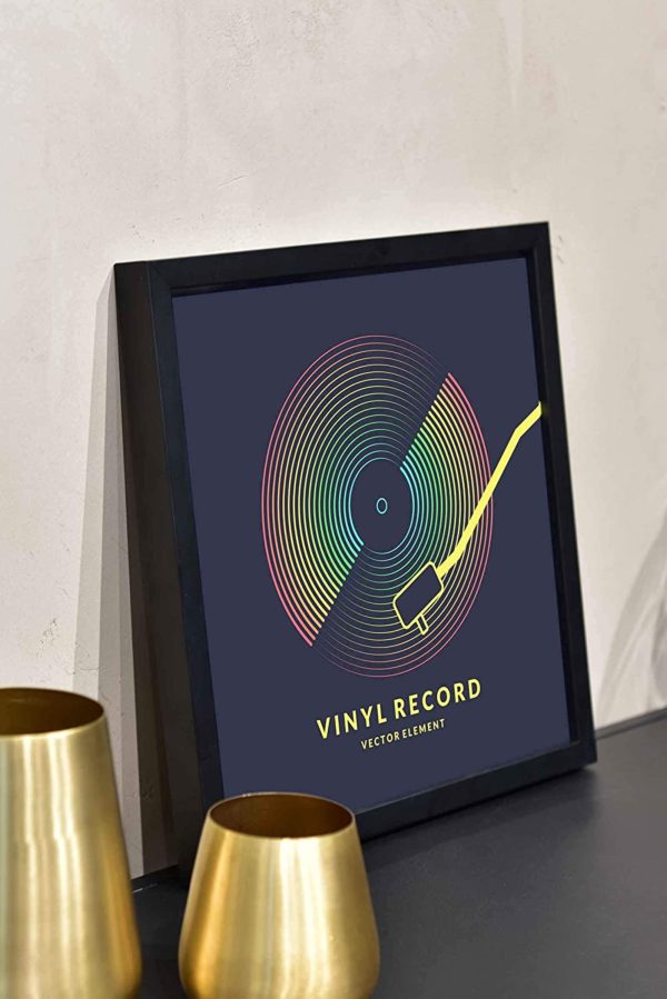 Vinyl lp platen wissellijst - frame lijst voor inlijsten LP vinyl elpee platen - hout - Meubel Plein