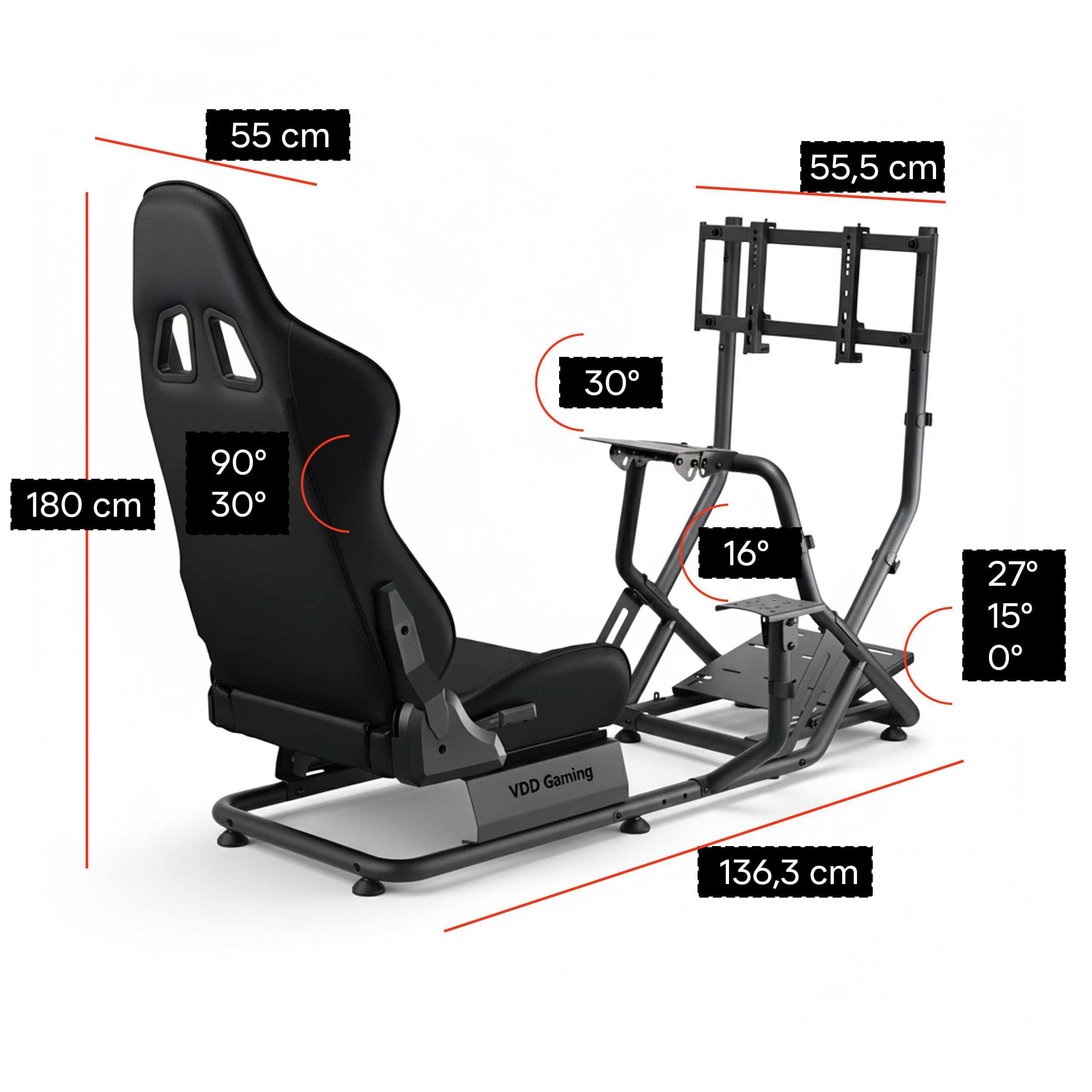 VDD Gaming Grand ONE - Complete race simulator - Zwart - alternatieve afbeelding