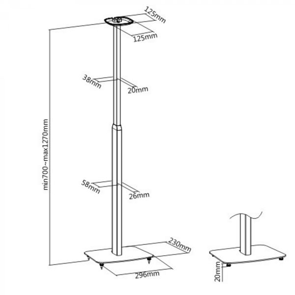 Speakerstandaard Deluxe Sonos® One en Sonos® One SL - hoogte verstelbaar - Meubel Plein