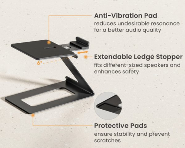 Speakerstandaard bureau - luidsprekerstandaard - set van 2 stuks - Meubel Plein