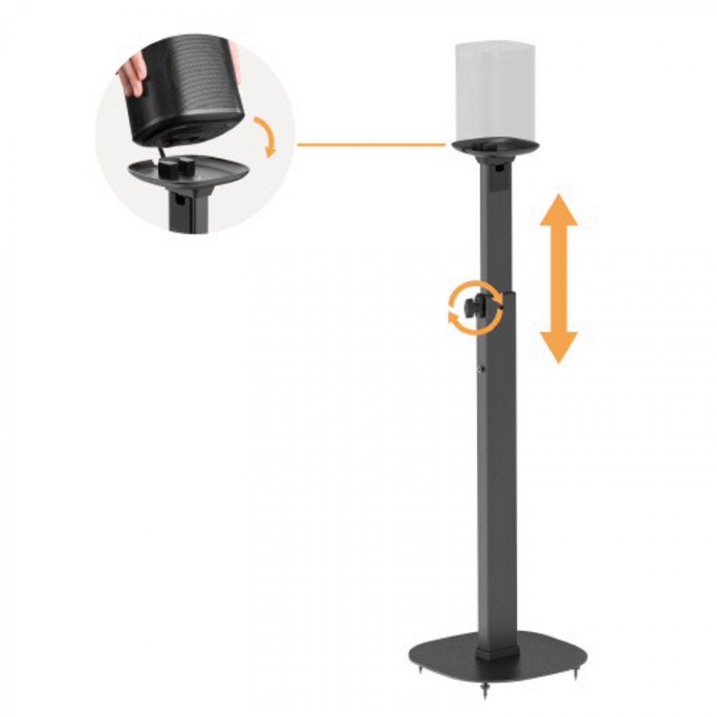 Speakerstandaard Sonos® One en Sonos® One SL - hoogte verstelbaar - Meubel-Plein Speakerstandaard Sonos® One en Sonos® One SL - hoogte verstelbaar - Meubel-Plein