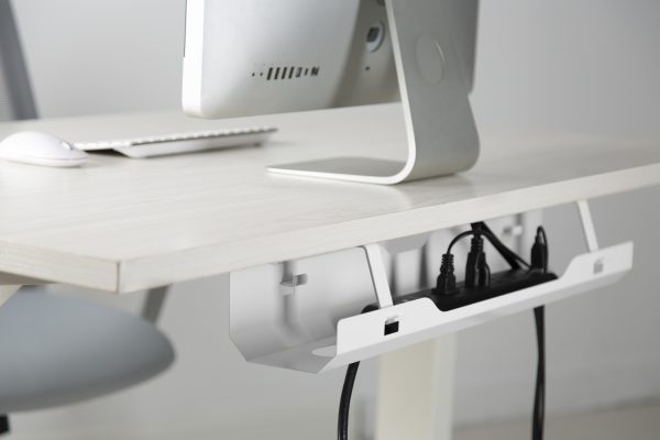 Kabelgoot voor onder het bureau - 60 cm breed - wit - Meubel Plein