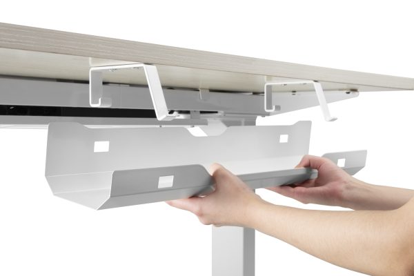 Kabelgoot voor onder het bureau - 60 cm breed - wit - Meubel Plein