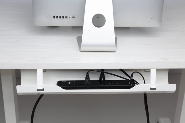 Kabelgoot voor onder het bureau - 60 cm breed - wit - Meubel Plein
