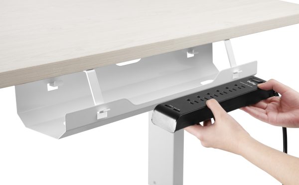 Kabelgoot voor onder het bureau - 60 cm breed - wit - Meubel Plein