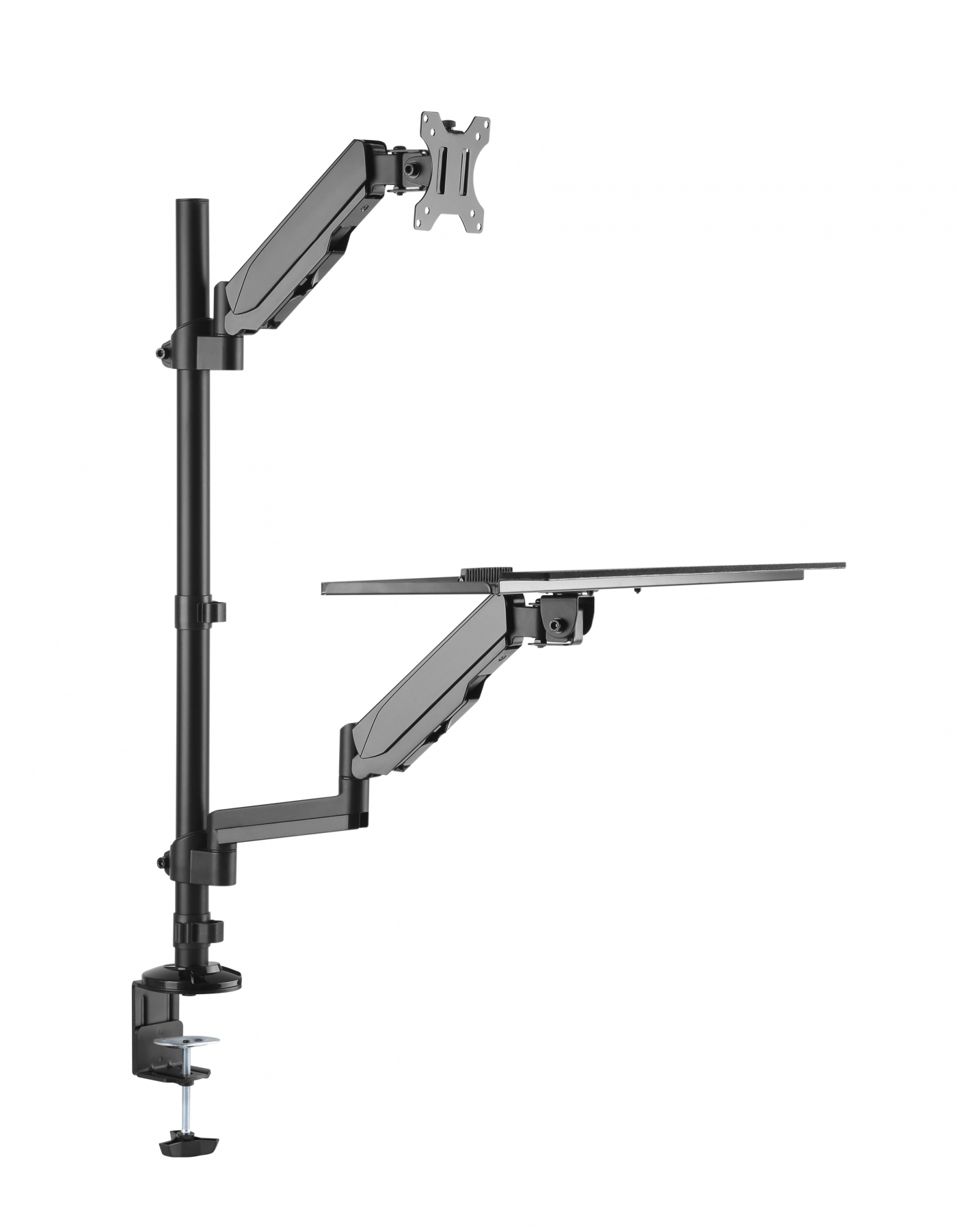 Zit sta werkplek - monitorbeugel toetsenbord bureausteun - werkstation computer - Meubel Plein Zit sta werkplek - monitorbeugel toetsenbord bureausteun - werkstation computer - Meubel Plein