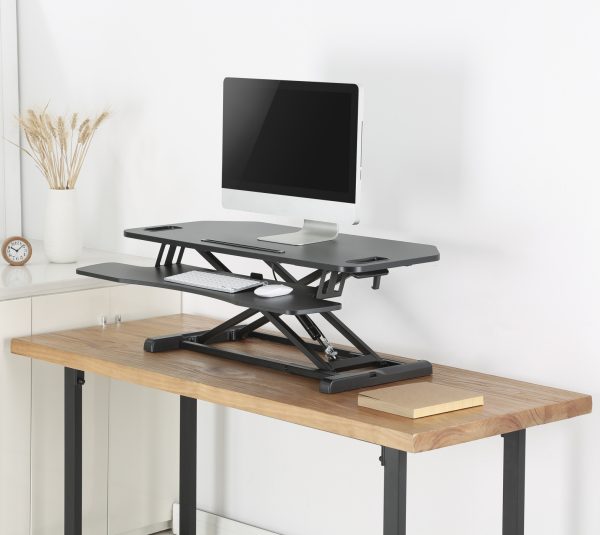 Bureau verhoger zit sta werkplek - ergonomisch hoogte verstelbaar bureau - 95 cm breed - Meubel Plein