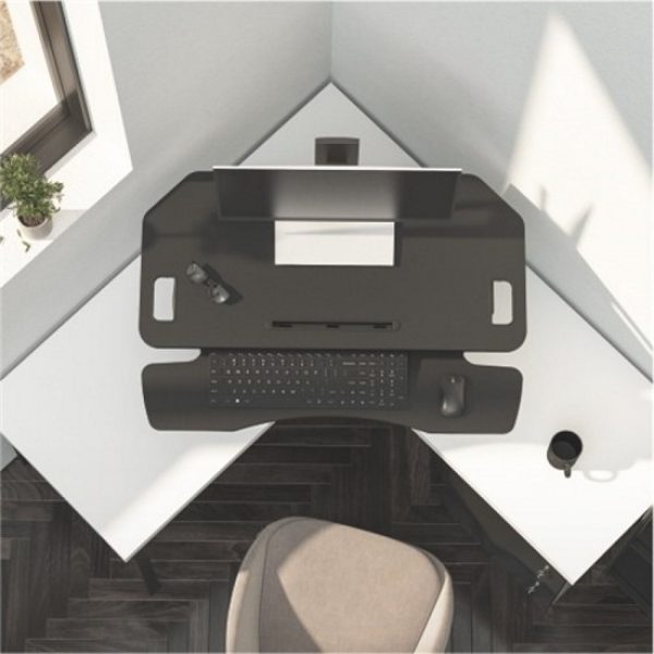 Bureau verhoger zit sta werkplek - ergonomisch hoogte verstelbaar bureau - 95 cm breed - Meubel Plein