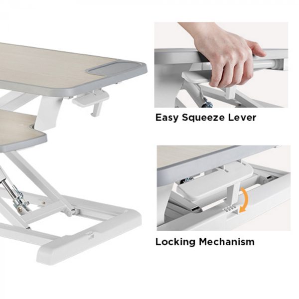 Bureau verhoger zit sta werkplek - ergonomisch verstelbaar bureau - 80 cm breed - Meubel Plein