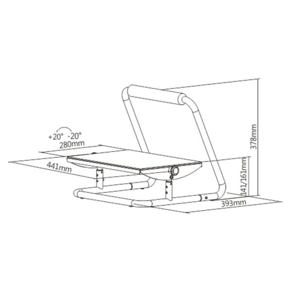 Voetenbankje bureau ergonomisch verstelbaar - voetensteun - kantelbaar hoogte instelbaar - Meubel Plein