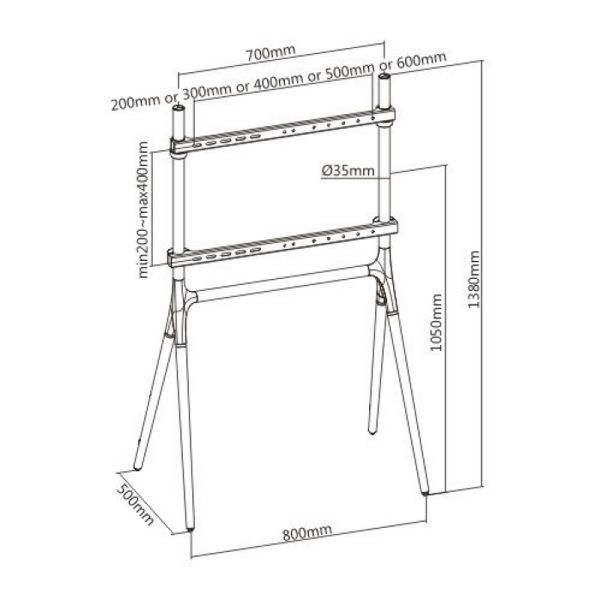 Tv vloerstandaard statief studio schildersezel design - tot 70 inch - Meubel Plein
