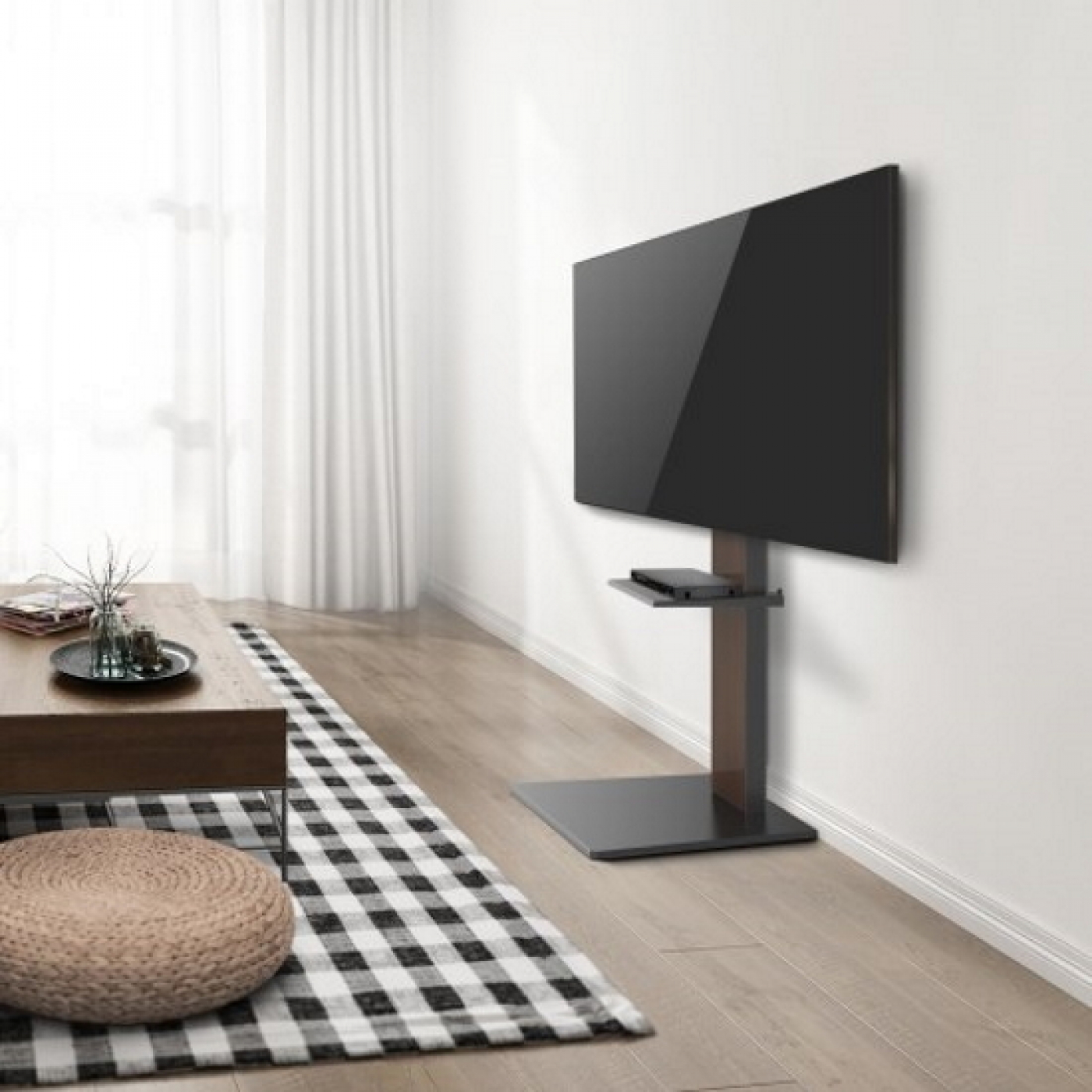 Tv standaard voet - tv statief beeldscherm - verstelbaar tot 142 cm - 37  tot 70 inch - alternatieve afbeelding