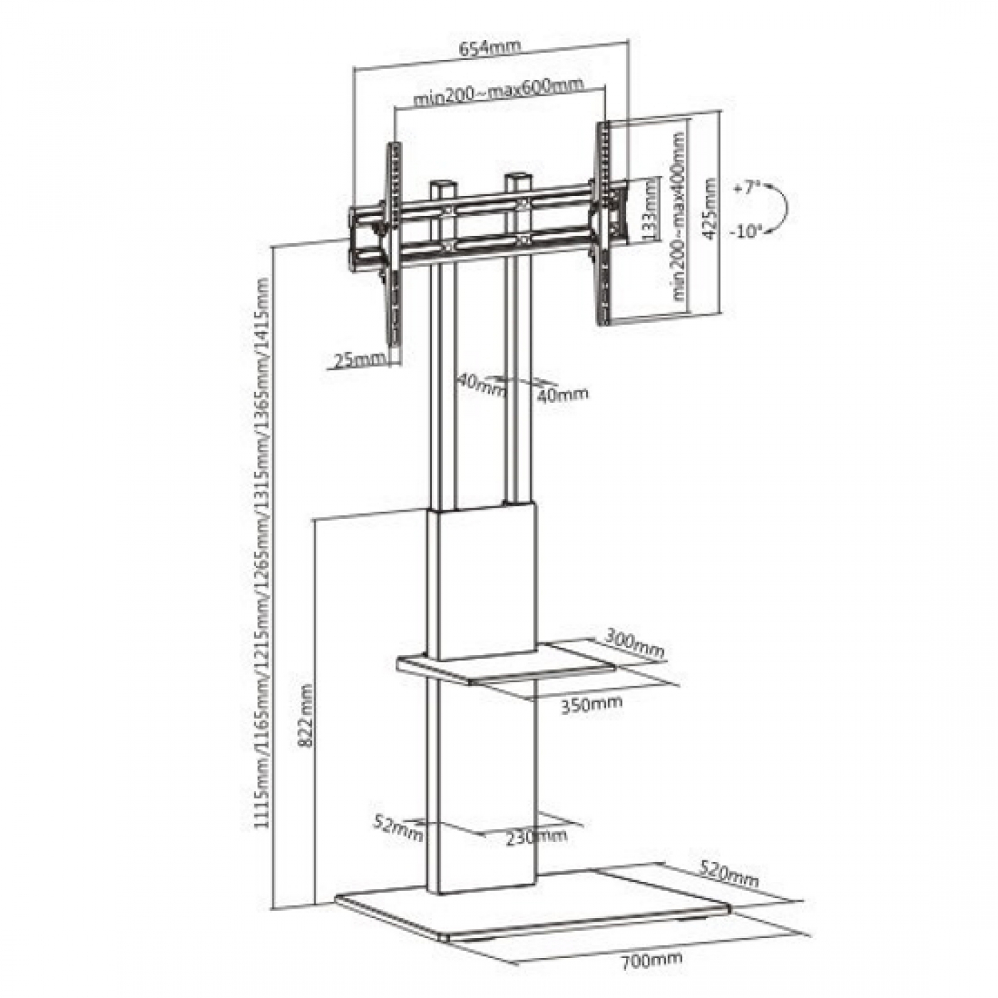 Tv standaard voet - tv statief beeldscherm - verstelbaar tot 142 cm - 37 tot 70 inch - Meubel Plein Tv standaard voet - tv statief beeldscherm - verstelbaar tot 142 cm - 37 tot 70 inch - Meubel Plein