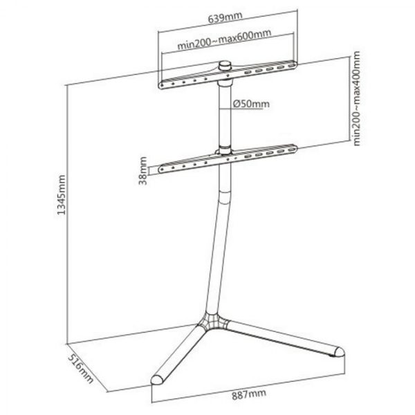 Tv standaard modern studio design - tv statief - tot 70 inch beeldscherm - Meubel Plein