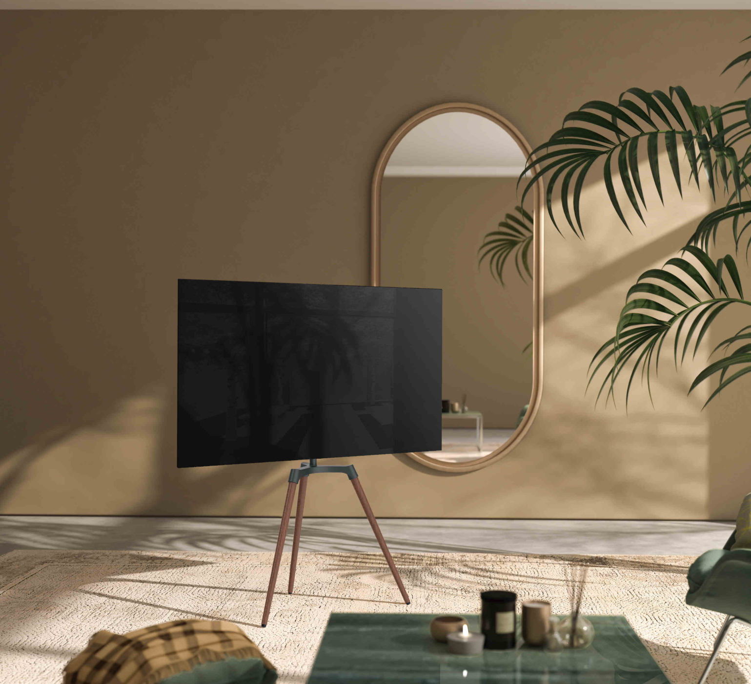 Tv beeldscherm standaard statief schildersezel design studio - draaibaar - tot 65 inch - alternatieve afbeelding