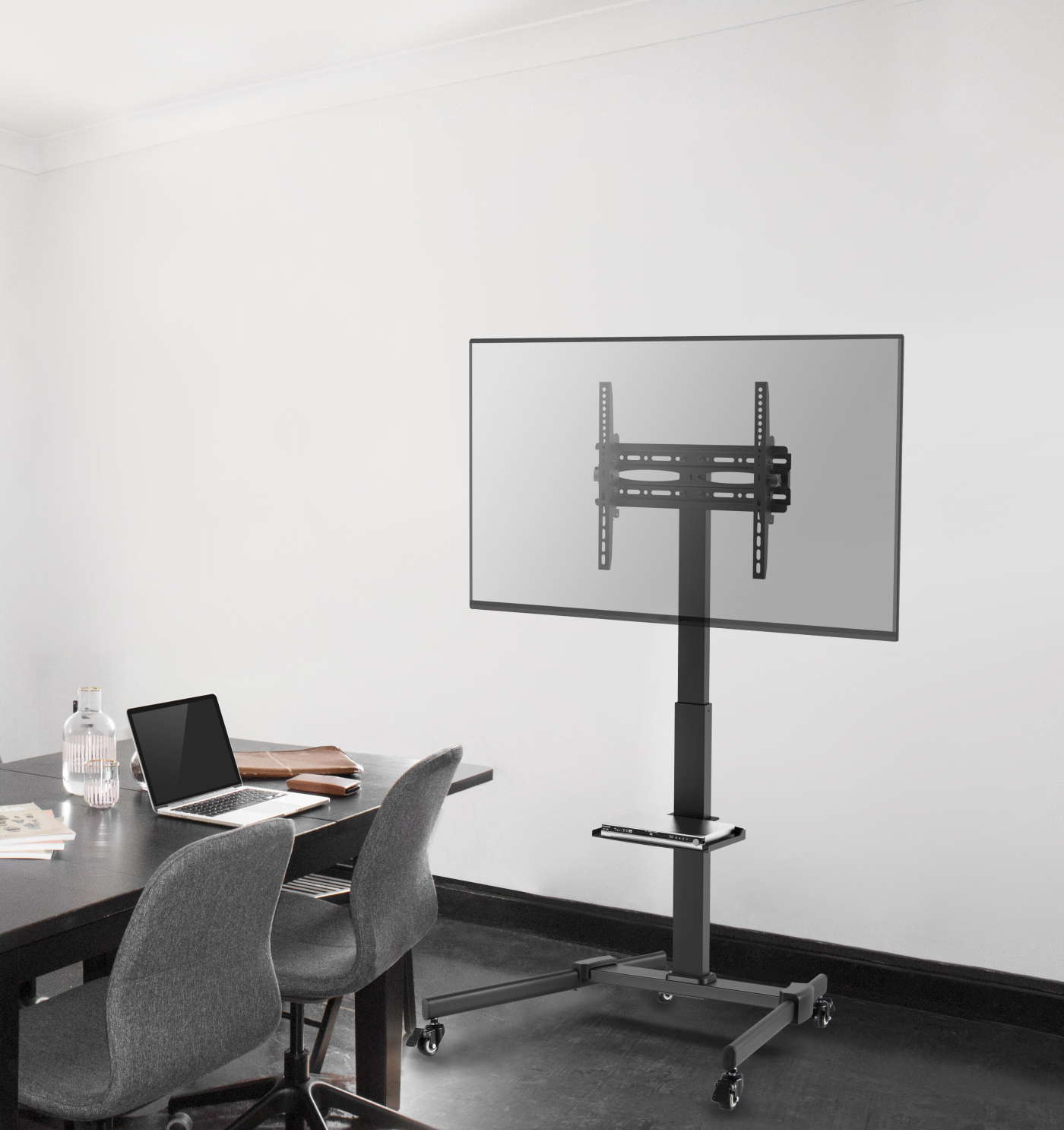 TV standaard - tv statief voet - verrijdbaar - hoogte instelbaar 116 cm tot 151 cm - alternatieve afbeelding