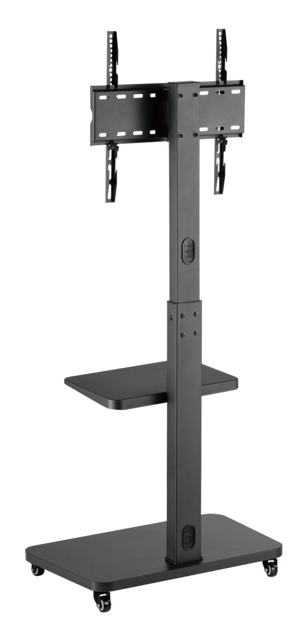VDD - TV statief - TV statief verrijdbaar - TV statief zwart - TV standaard - TV statief met plank - TV standaard verrijdbaar - draaibaar - 32 inch tot 65 inch - Meubel Plein