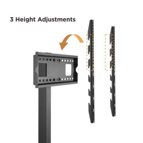 VDD - TV statief - TV statief verrijdbaar - TV statief zwart - TV standaard - TV statief met plank - TV standaard verrijdbaar - draaibaar - 32 inch tot 65 inch - Meubel Plein