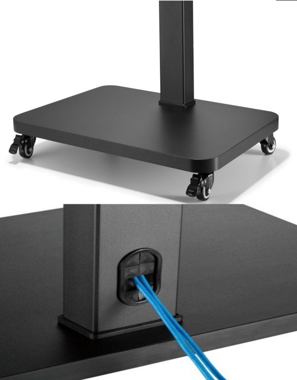 VDD - TV statief - TV statief verrijdbaar - TV statief zwart - TV standaard - TV statief met plank - TV standaard verrijdbaar - draaibaar - 32 inch tot 65 inch - Meubel Plein