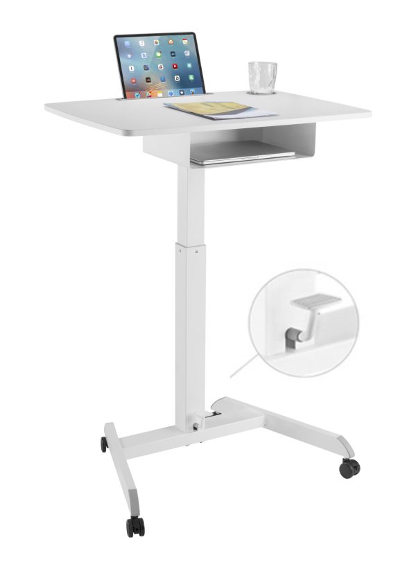 Zit sta bureau verrijdbaar - laptoptafel - verrijdbaar workstation - presentatie lessenaar - Meubel Plein