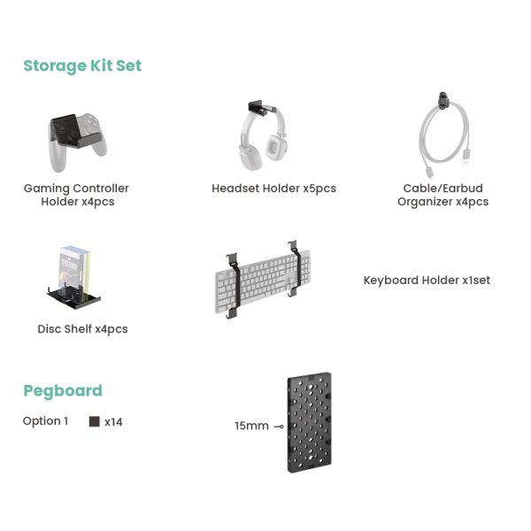 Game accessoires modulair opbergsysteem voor controller console games en headset - Meubel Plein
