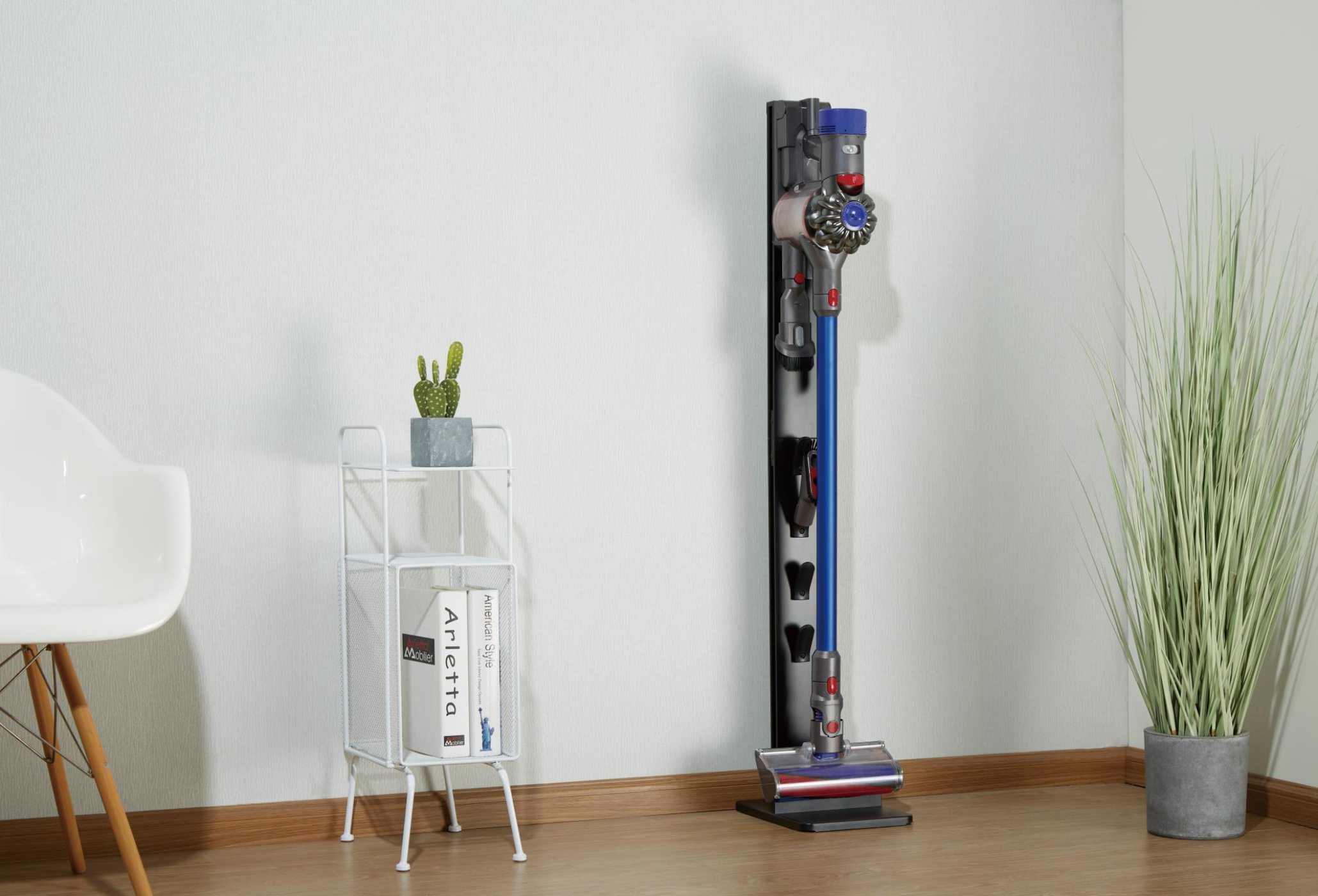 VDD - Steelstofzuiger Standaard -  Compatible with: Dyson v6, v7, v8, v10, v11, v12, v15, gen 5 - Universele Stofzuiger Standaard - Incl. Accessoires Houder - Zwart - alternatieve afbeelding