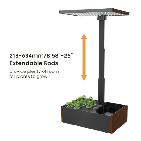 VDD Kweekbak - Indoor Garden - Binnentuin met Ledverlichting - Kweekkas binnen - Zwart - Meubel Plein