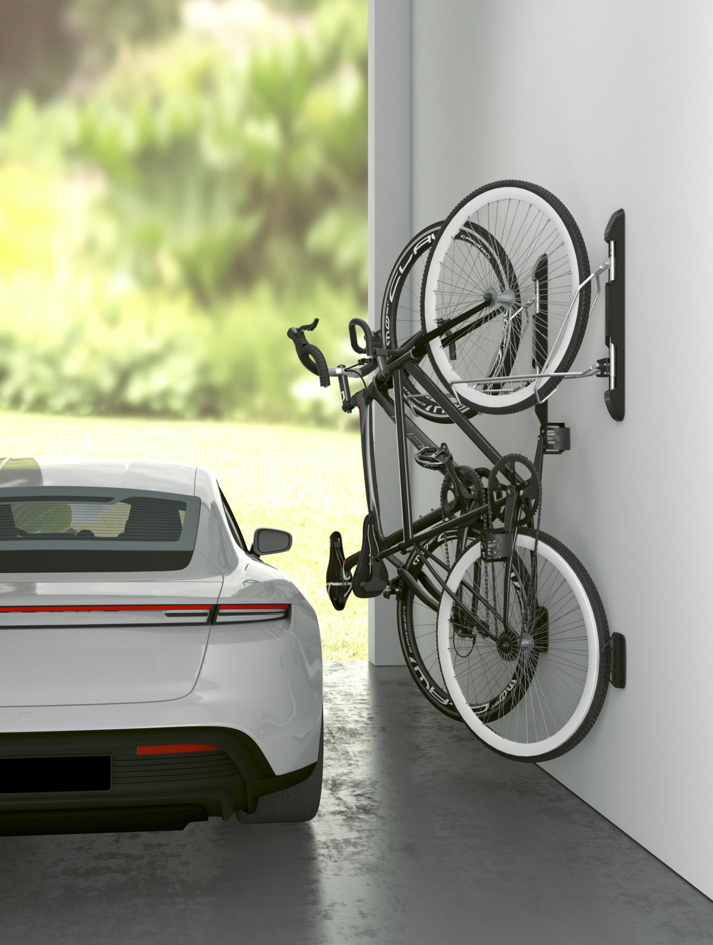 Fietsbeugel wandmontage - fiets ophangsysteem - zwenkbaar - 2.1 tot 2.8 inch banddikte - alternatieve afbeelding